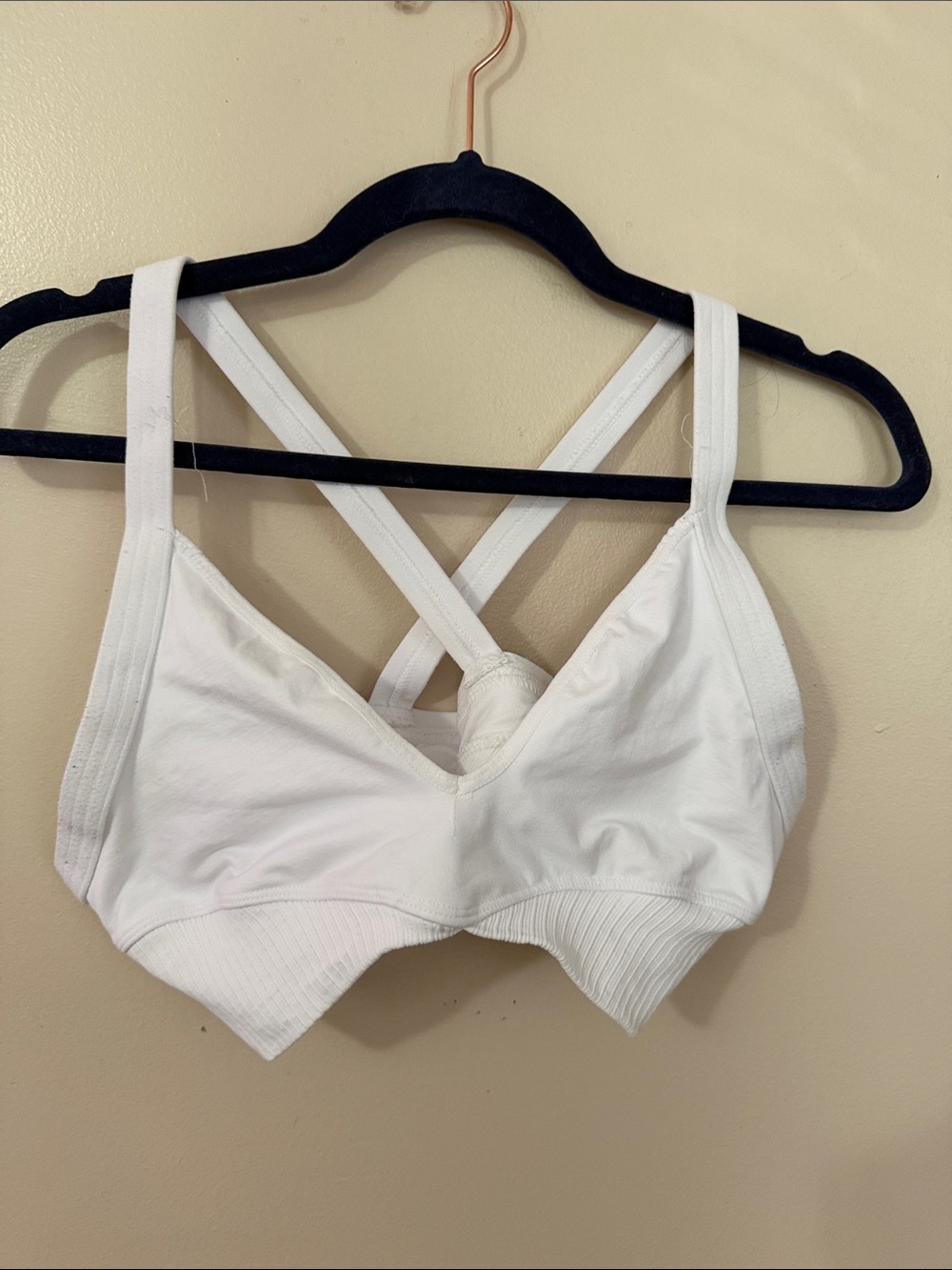 Free People White Crisscross Seamless Bralette